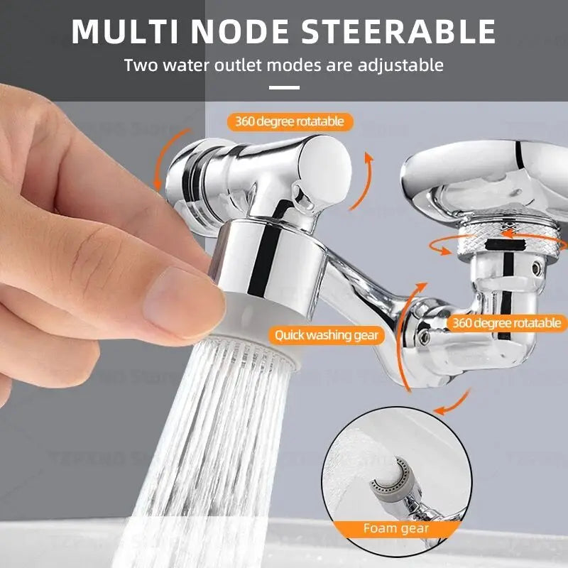 Douchette de robinet universelle en métal lourd avec rotation à 1080° pour lavabo de cuisine, robinet d'évier à bulles et jet anti-éclaboussures