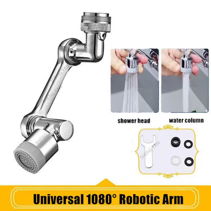 Douchette de robinet universelle en métal lourd avec rotation à 1080° pour lavabo de cuisine, robinet d'évier à bulles et jet anti-éclaboussures