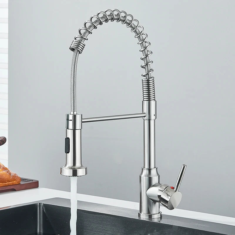 Robinet de cuisine à douchette extractible, mitigeur eau chaude/froide