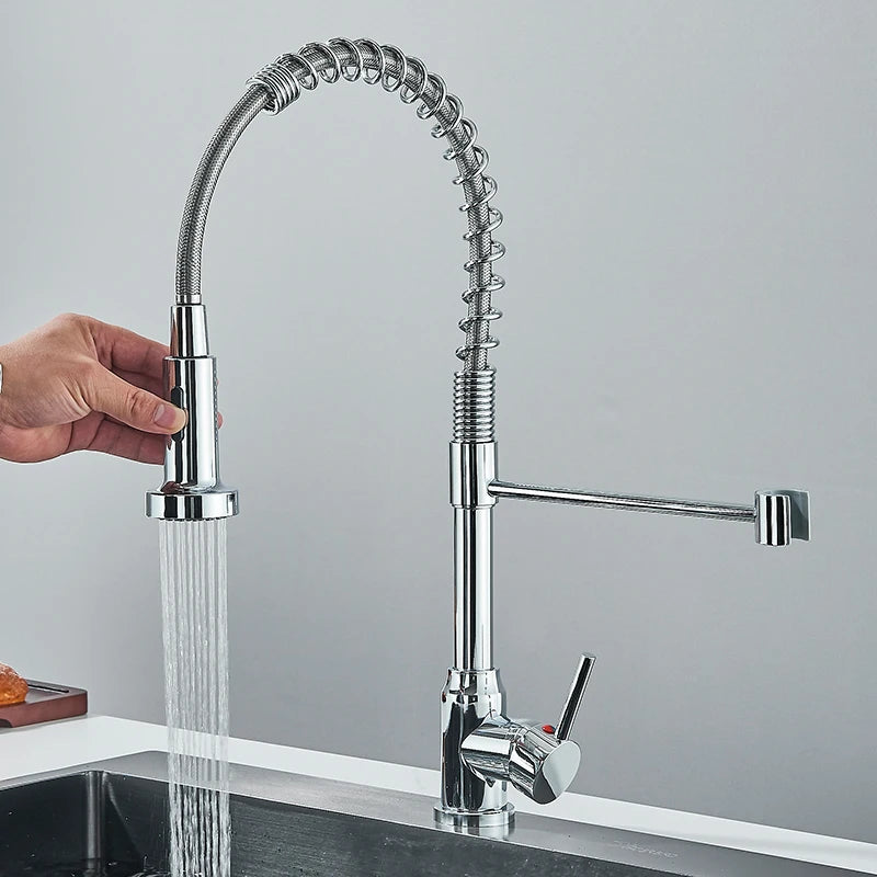 Robinet de cuisine à douchette extractible, mitigeur eau chaude/froide