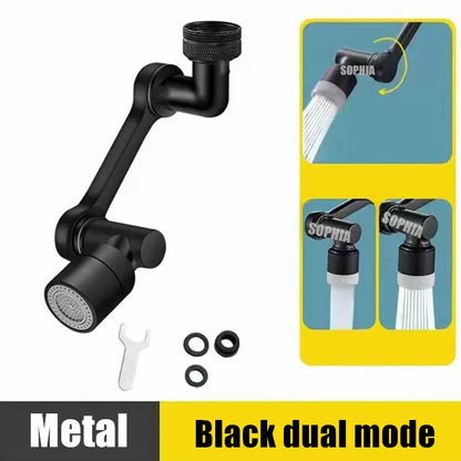 Douchette de robinet universelle en métal lourd avec rotation à 1080° pour lavabo de cuisine, robinet d'évier à bulles et jet anti-éclaboussures