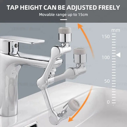 Douchette de robinet universelle en métal lourd avec rotation à 1080° pour lavabo de cuisine, robinet d'évier à bulles et jet anti-éclaboussures