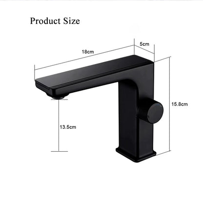 Robinet de lavabo de salle de bain à affichage numérique intelligent LED en laiton