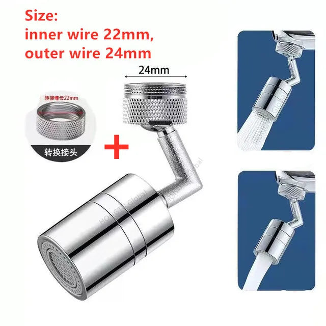Douchette de robinet universelle en métal lourd avec rotation à 1080° pour lavabo de cuisine, robinet d'évier à bulles et jet anti-éclaboussures