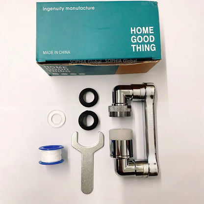 Douchette de robinet universelle en métal lourd avec rotation à 1080° pour lavabo de cuisine, robinet d'évier à bulles et jet anti-éclaboussures